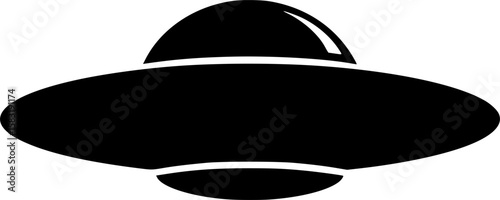 UFO Silhouette Vector Illustration on White Background
