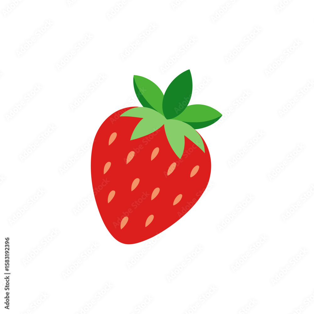 Fototapeta premium realistic strawberry with leaves on white