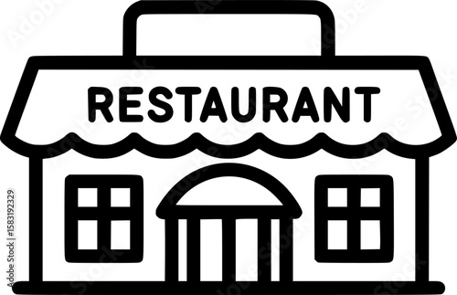 Restaurant Icon Outline Vector Illustration
