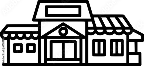 Restaurant Icon Outline Vector Illustration

