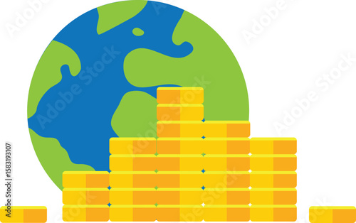 Money Management with Dollar Icon Finance Growth Concept Illustration