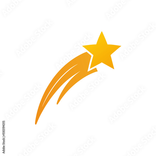 simple shooting star trail icon on white 