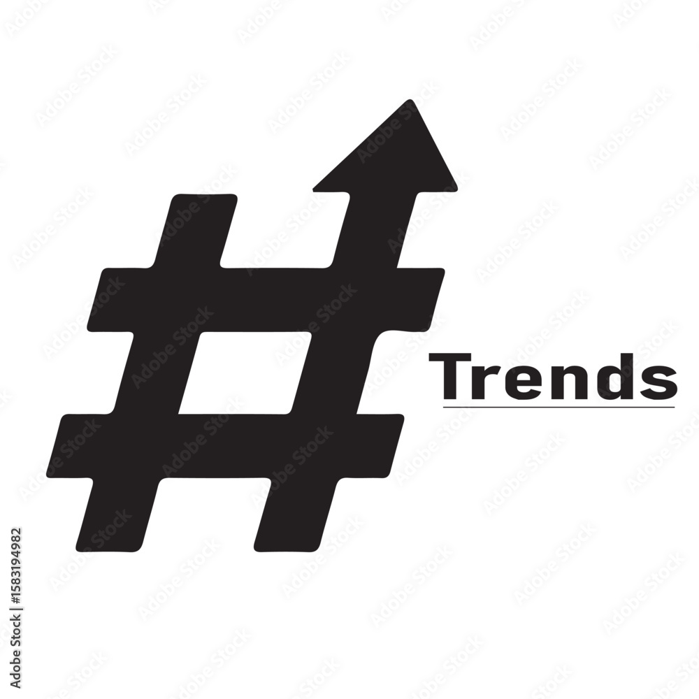 Obraz premium hash and trending icon