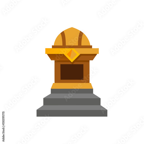 treasure chest resting atop ancient stone pedestal 