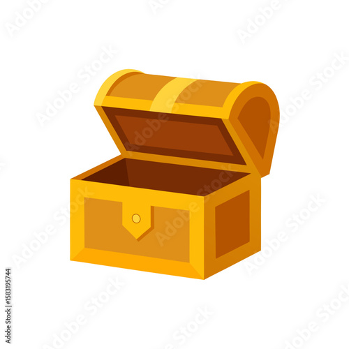 treasure chest slightly open with gold inside 