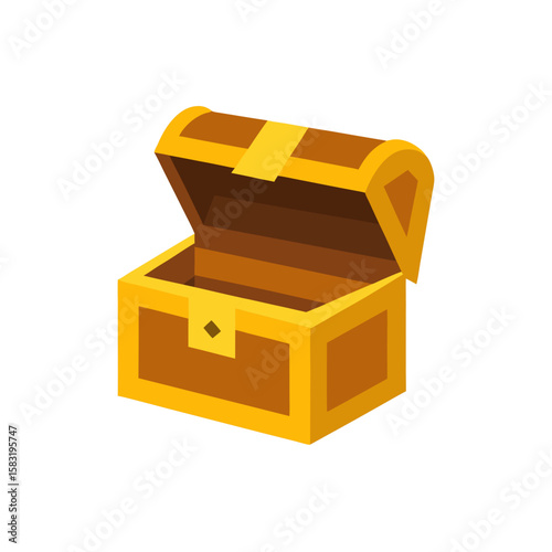 treasure chest slightly open with gold inside 