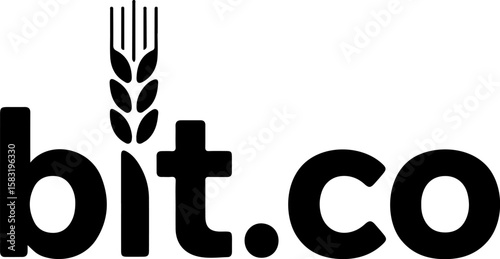 Partial Logo Design Featuring "bit.co." Text with Decorative Elements – Modern Minimalist Branding