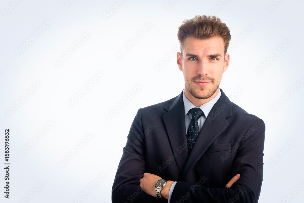 Portrait of a young business man standing against isolated bacgkround Portrait of a young business man standing against isolated bacgkround