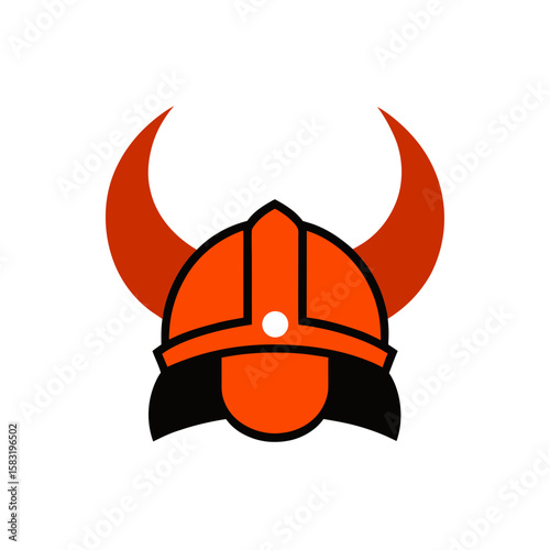 viking helmet with horns on white background 