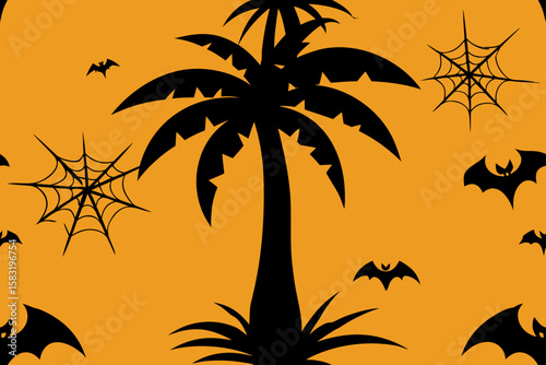 A watermelon with a witch s hat on a beach vector illustration