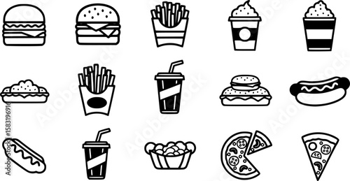 Fast Food Vector Illustration on White Background
