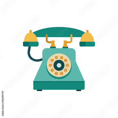 vintage telephone rotary style on white background 
