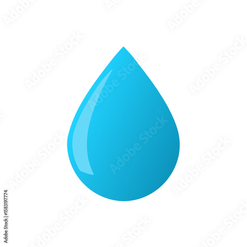 water droplet realistic 3d style on white 
