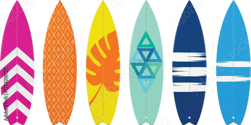 Colorful surfboard collection features creative and vibrant summer designs