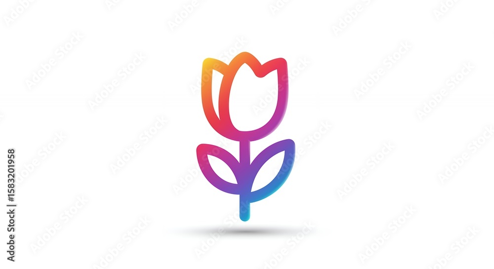 Obraz premium Colorful gradient tulip illustration