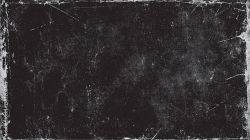 Grungy black background with heavy distressed edges. Old rough surface texture for retro effect. Dark scratch overlay for poster design.