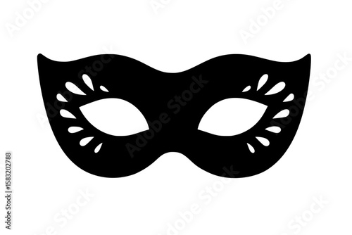 Elegant Black Silhouette of a Decorative Mask
