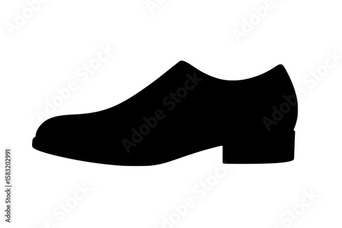 Silhouette of a Dress Shoe Isolated on White Background