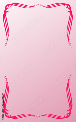 pink gradient background featuring decorative, deep pink ornate borders in each corner, creating an elegant frame