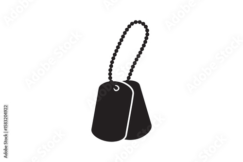 Dog tags silhouette vector art illustration on white background