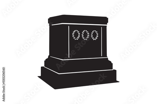 Tomb of the Unknown Soldier silhouette vector art illustration on white background