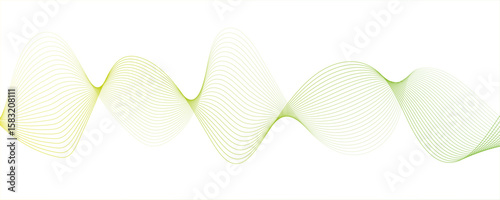 Minimalist abstract wave design consisting of smooth, flowing white and lemon lines on a white background.Parallel elliptical lines forming with wave rhythm, harmonious and flowing...