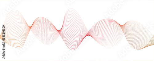 Abstract glowing Modern wave with Dynamic flowing lines. Futuristic technology and sound wave lines. Lines form rhythmic with waveforms overlap and intertwine symmetrical, and futuristic pattern.