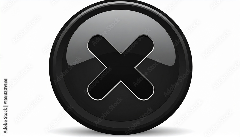 Fototapeta premium Cancel in Style: Sleek “X” Button with Gloss Finish