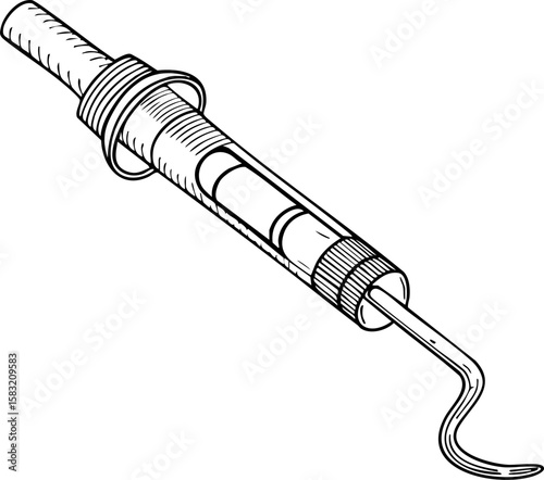 Early cancer diagnosis medical syringe illustration drawing tool Early cancer diagnosis tool illustrated as medical syringe