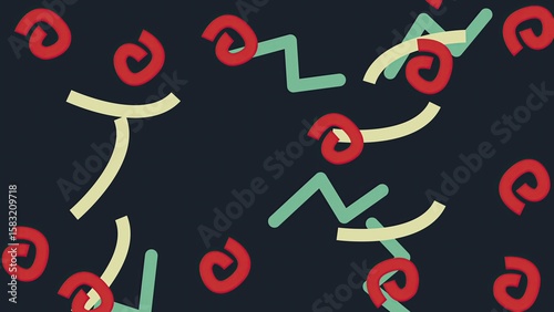 Abstract retro shapes. Computer generated 3d render