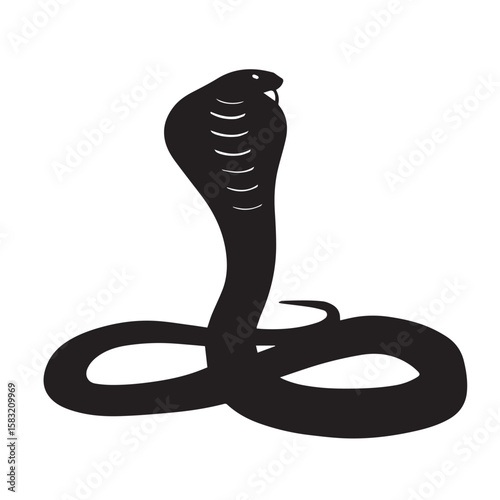 Cobra silhouette black and white vector icon
