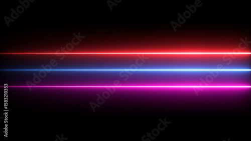 Glowing led light line beam collection. Horizontal neon line animation. 4k