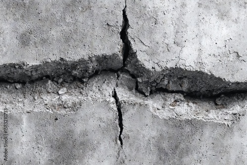 Concrete wall showing cracks and wear in a structural element of a building during daytime inspection