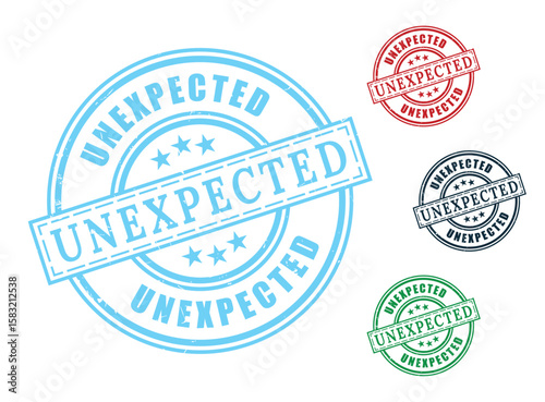 Unexpected Notice Stamp Collection, Grunge Rubber Random Event Label Pack  