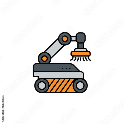 Hazardous Cleaning Robot Icon