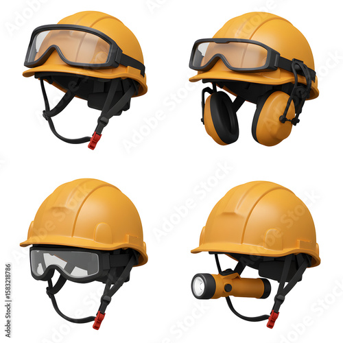 Safety helmets with visors and face shields