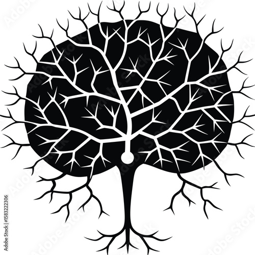 ai brain circuit vector illustration neural pruning fading weak connections in brain