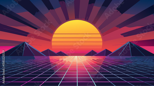 sunset over the city