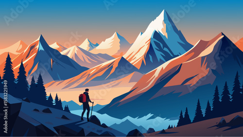 sunset in the mountains