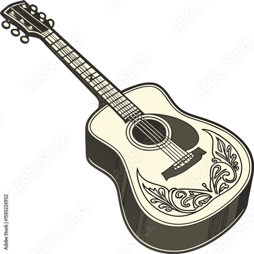 guitar music acoustic instrument isolated musical string
