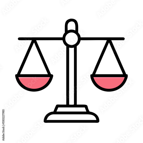 Balance Scale Vector Icon Illustration