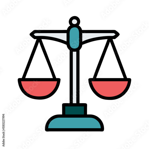 Balance Scale Vector Icon Illustration