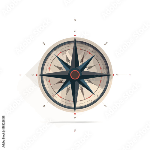  compas isolated in White Background, compas vector, Flat lay vector illustration