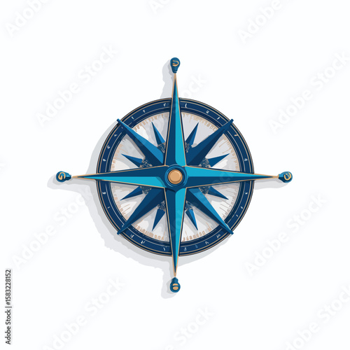  compas isolated in White Background, compas vector, Flat lay vector illustration