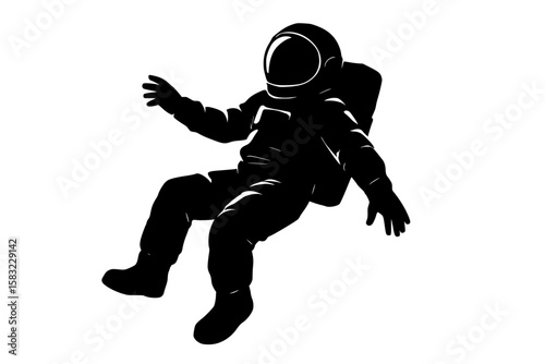Silhouette of an Astronaut in Free Fall