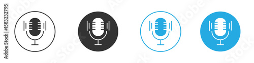 Voice recognition icon, simple flat style, illustration, logo sign symbol pictogram template, for ui or ux.