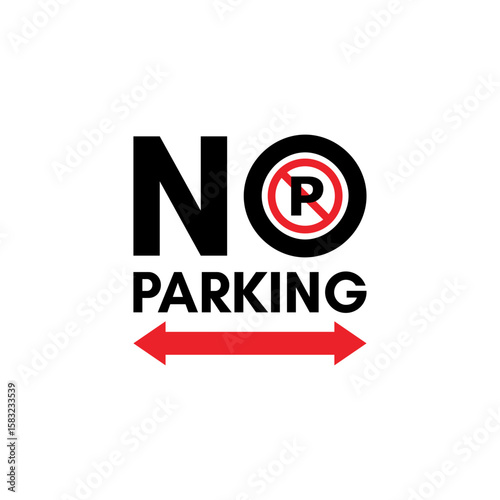 Free Download Flat design no parking icon with red prohibition mark - GFXLoad