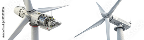 wind energy: a windturbine isolated white