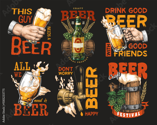 Craft beer celebration with friends at a festival