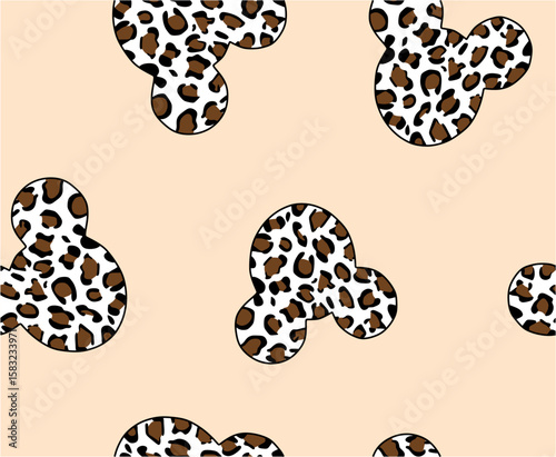 Εκτύπωση καμβά illustration vector mickey leopard seamless pattern